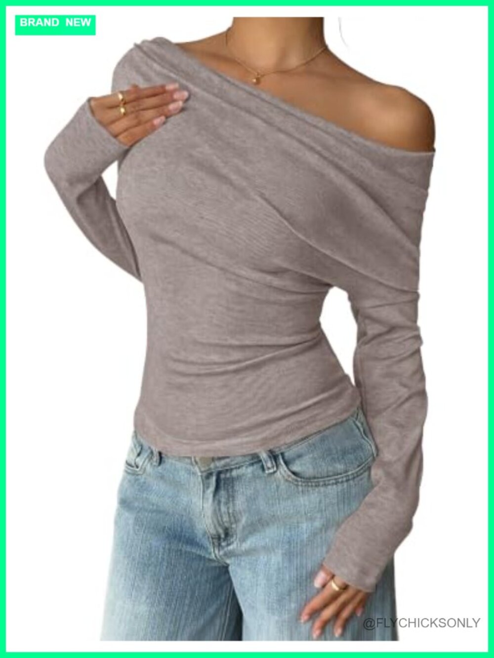 ZESICA Off Shoulder Long Sleeve Ruched Slim Fit Blouse